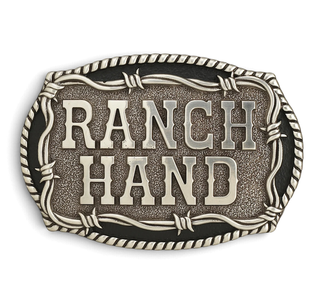 Nocona Ranch Hand Western Bältesspänne – Antiksilver