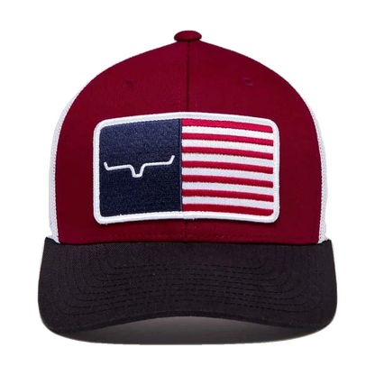 American Trucker Keps Burgundy Kimes Ranch