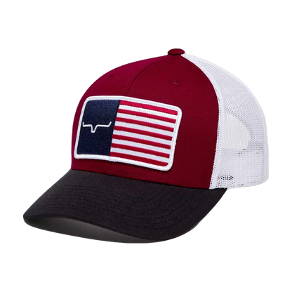 American Trucker Keps Burgundy Kimes Ranch