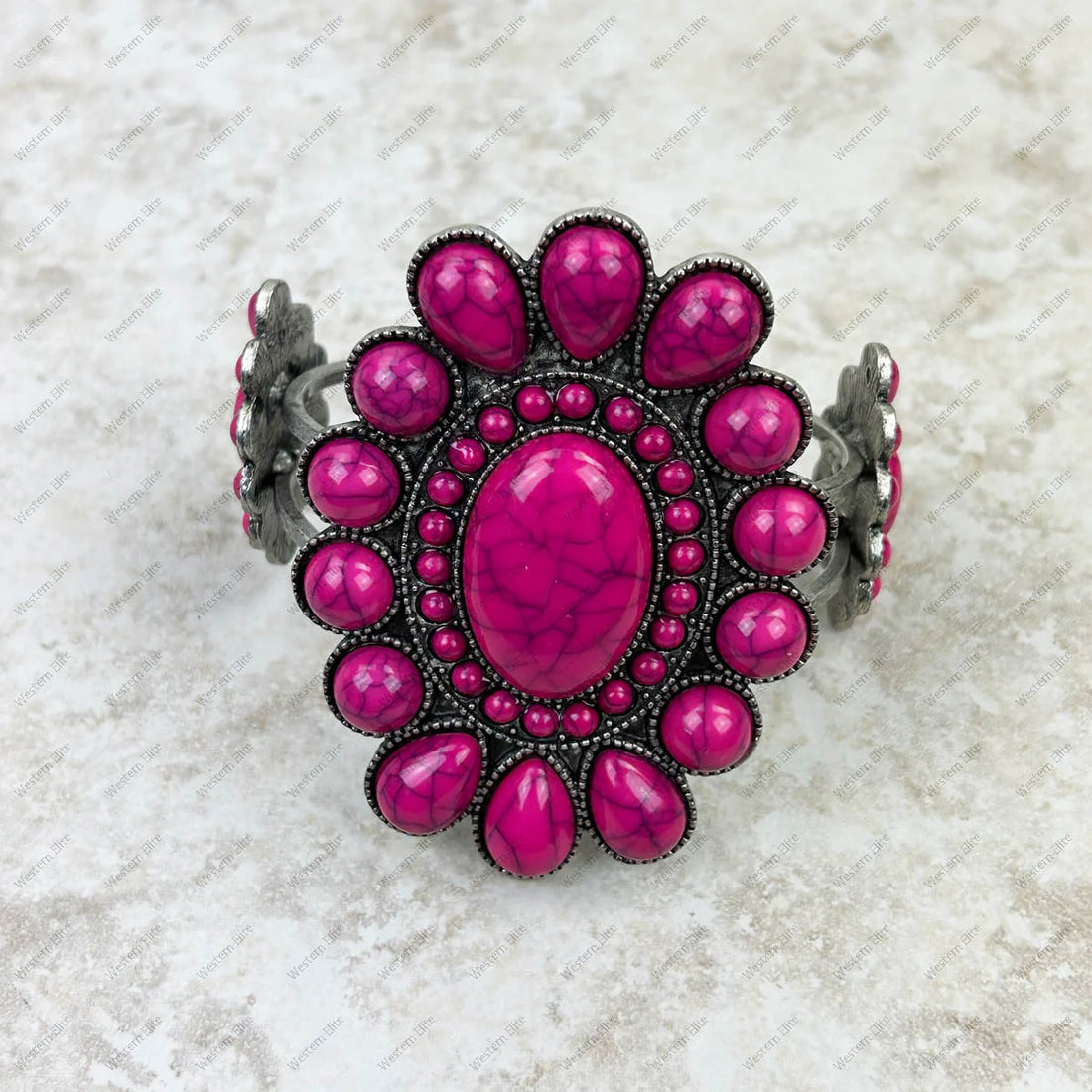 Concho Cuff Bracelet Hot Pink