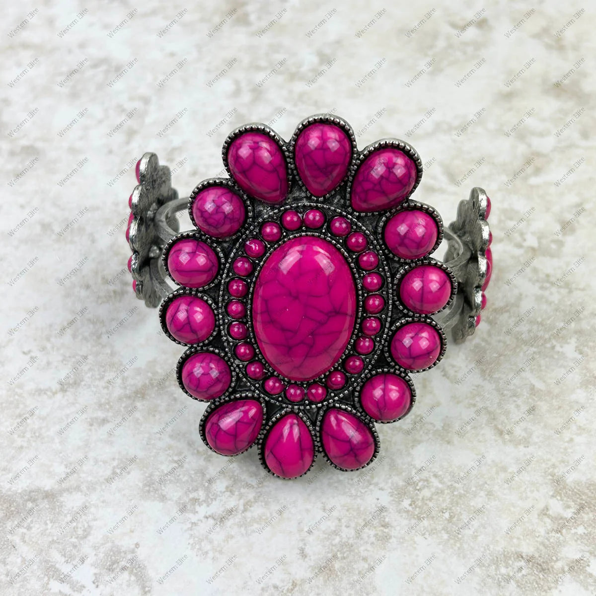 Concho Cuff Bracelet Hot Pink