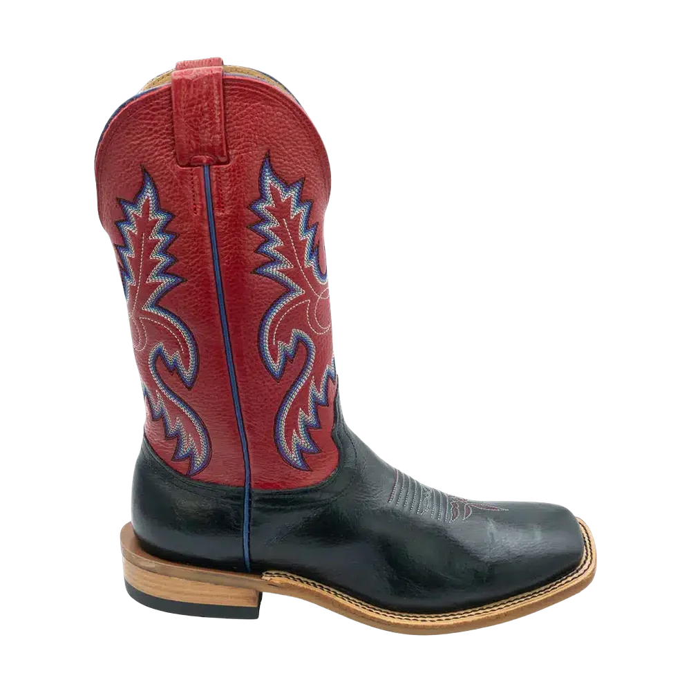 Cowboy Boots Fenoglio Boot Co Black Deertan w/Red Style