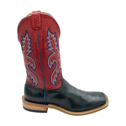 Cowboy Boots Fenoglio Boot Co Black Deertan w/Red Style