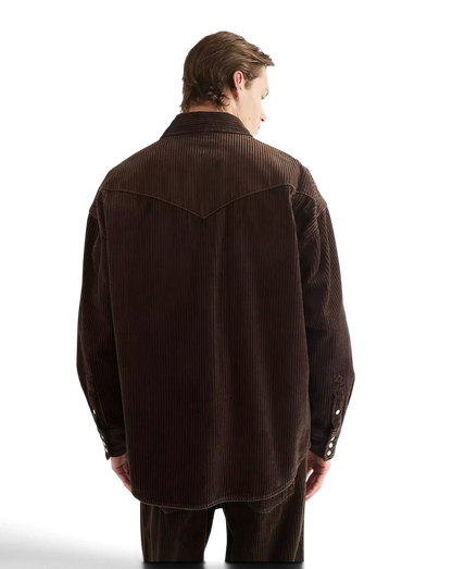 Wrangler Oversized Western Shirt – Coffee