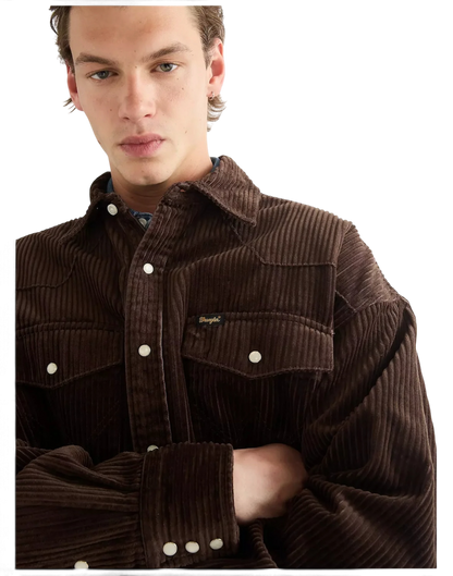 Wrangler Oversized Western Shirt – Coffee