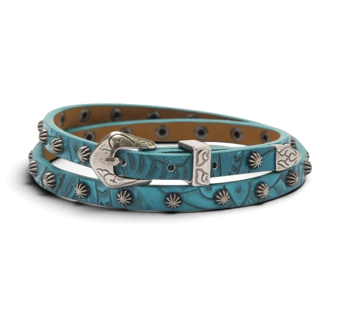 3D Floral Embossed Hatband – Turquoise