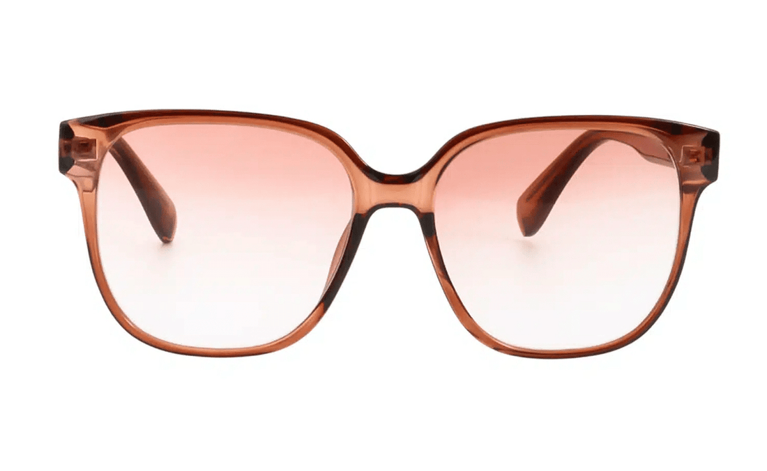 Cookie Solglasögon “Peachy Pink” – Brun Transparent Båge &amp; Rosa Tonade Linser