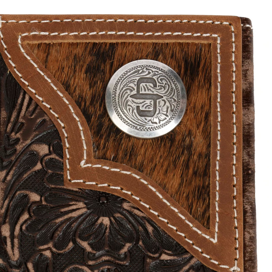 Stetson Hair-On-Hide Leather Tri-Fold Wallet