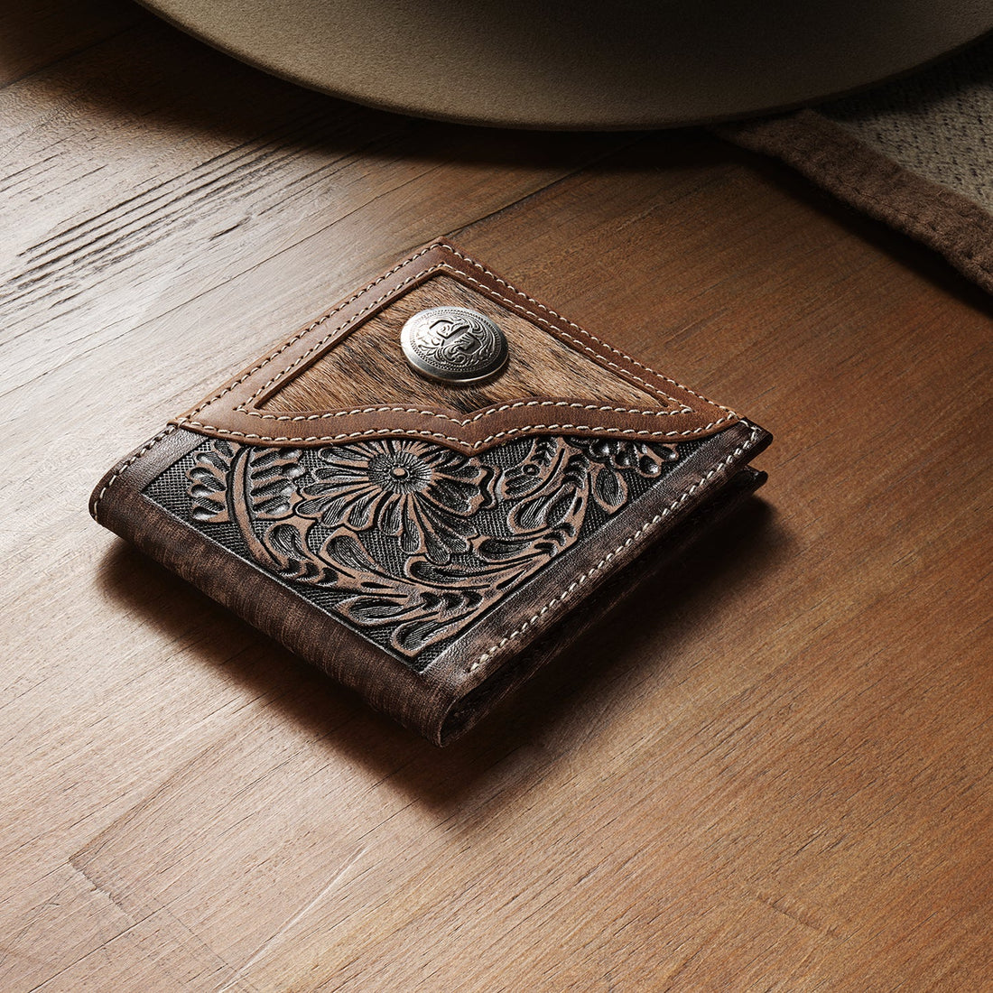 Hair-On-Hide Concho Bi-Fold Wallet Stetson