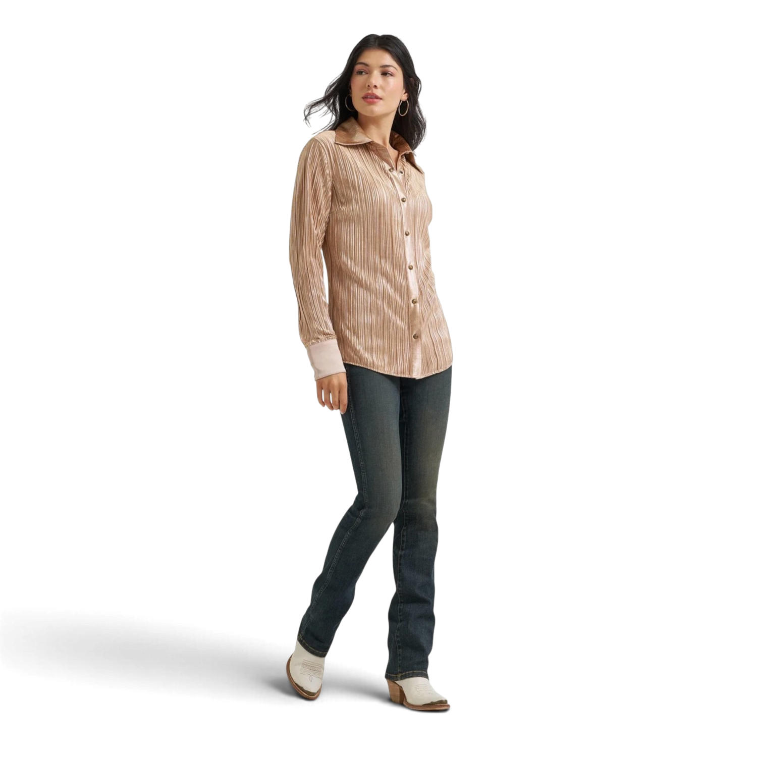 Wrangler X Lainey Wilson Ladies Rose Gold Snap Shirt