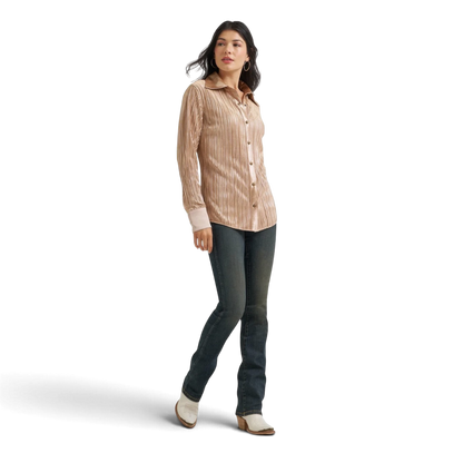 Wrangler X Lainey Wilson Ladies Rose Gold Snap Shirt