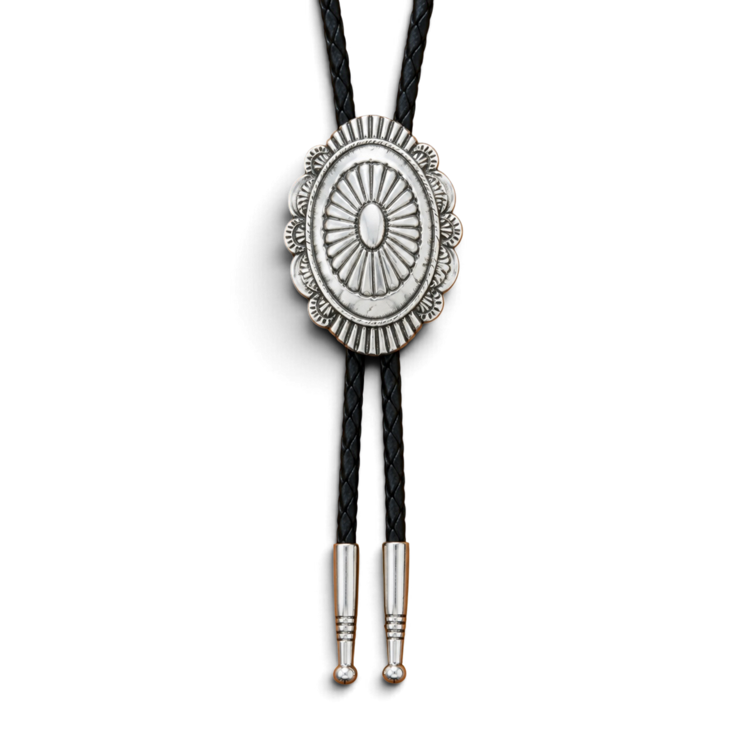 Bolo Tie Silver Concho