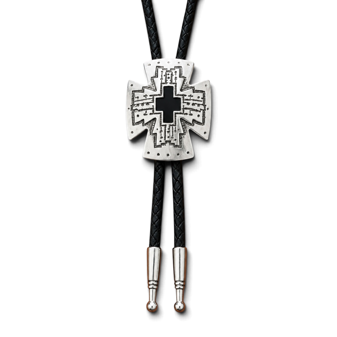 Bolo Tie Black Cross