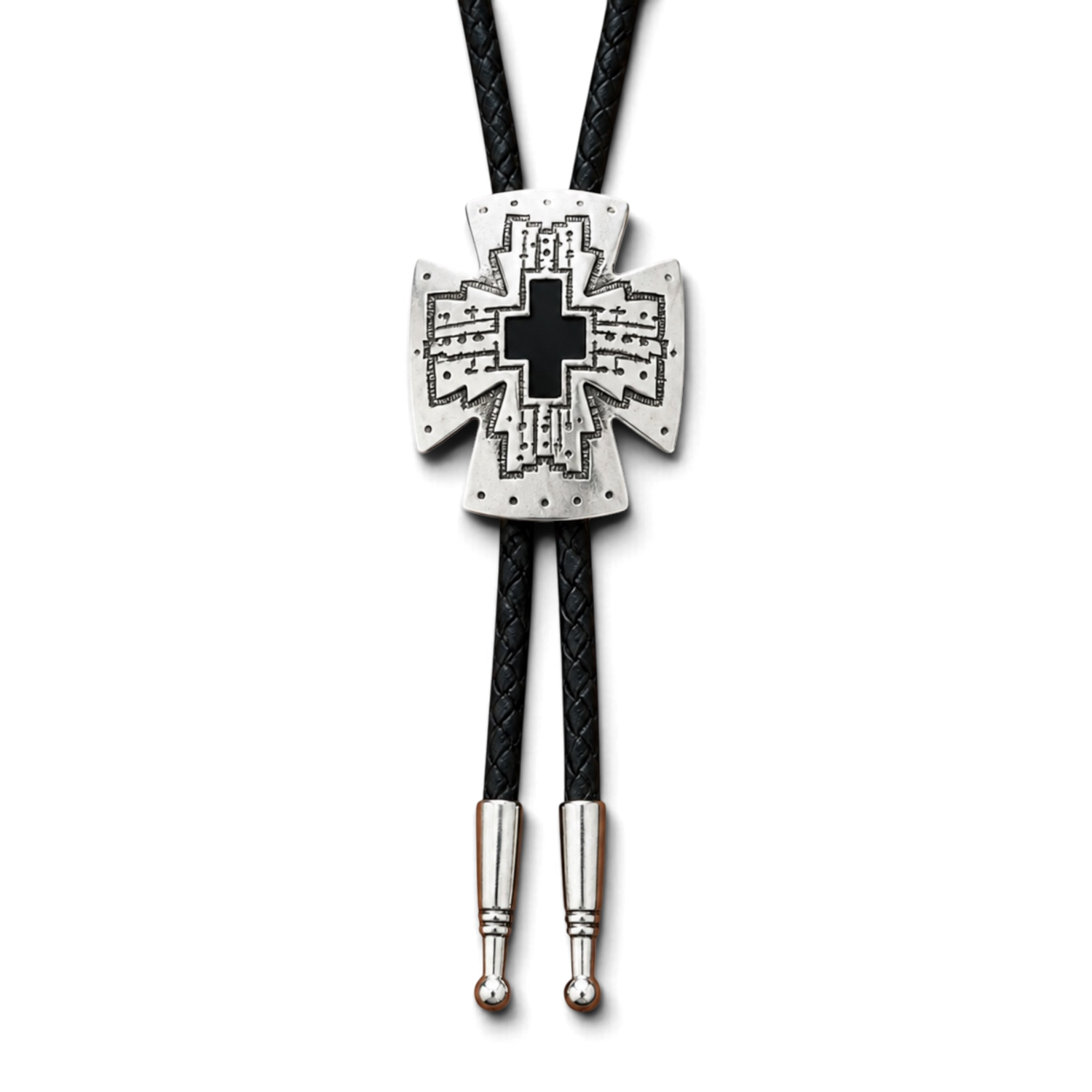 Bolo Tie Black Cross