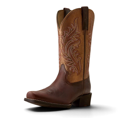 Ariat Round Up Narrow Cutter Toe – Espresso/Copper Ridge