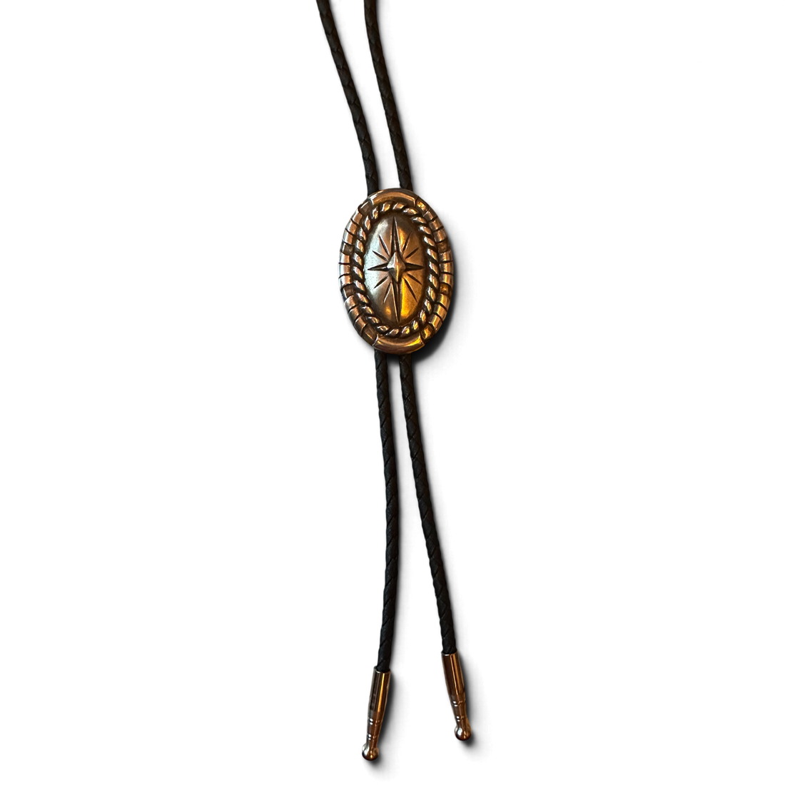 Bolo Tie Silver Compass
