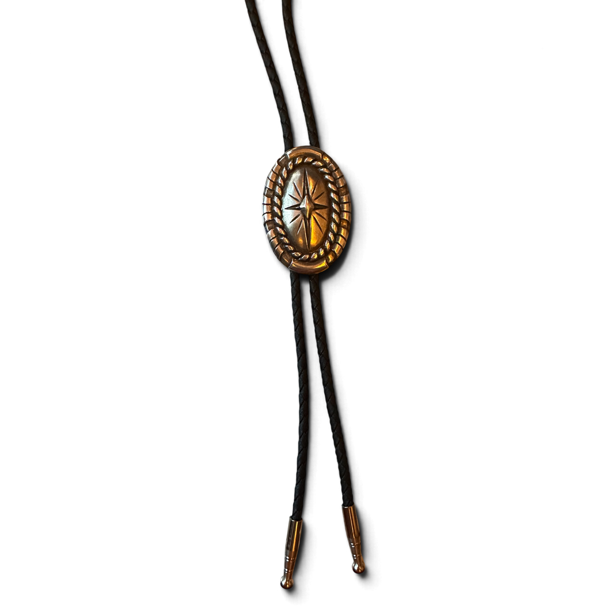 Bolo Tie Silver Compass