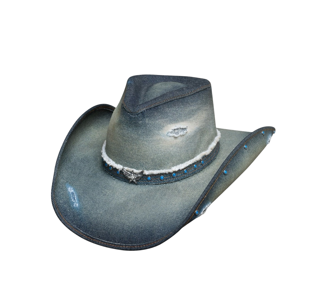 Silver Wings Denim Western Hat