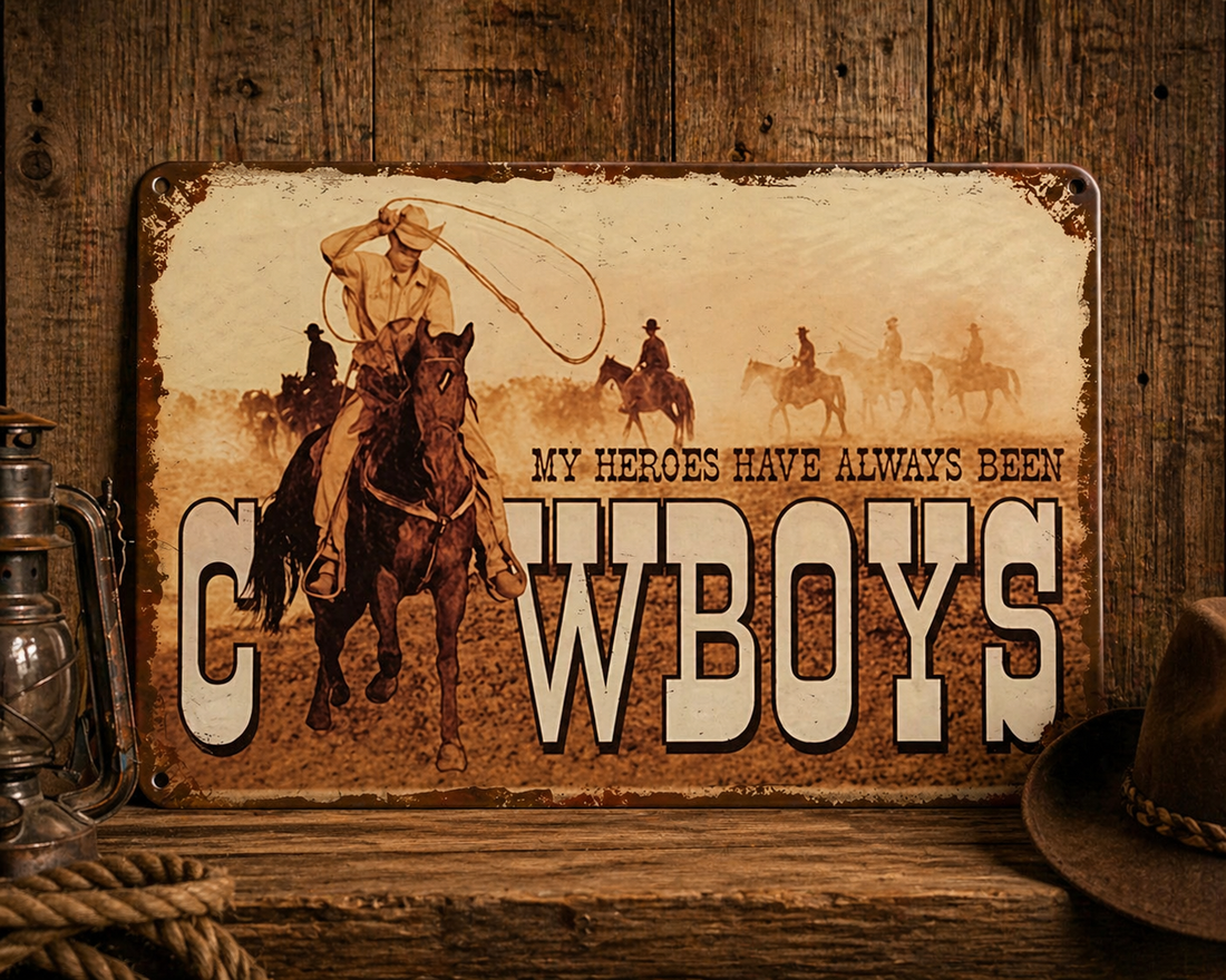 Cowboy Skylt- My Heroes Have Always Been Cowboys
