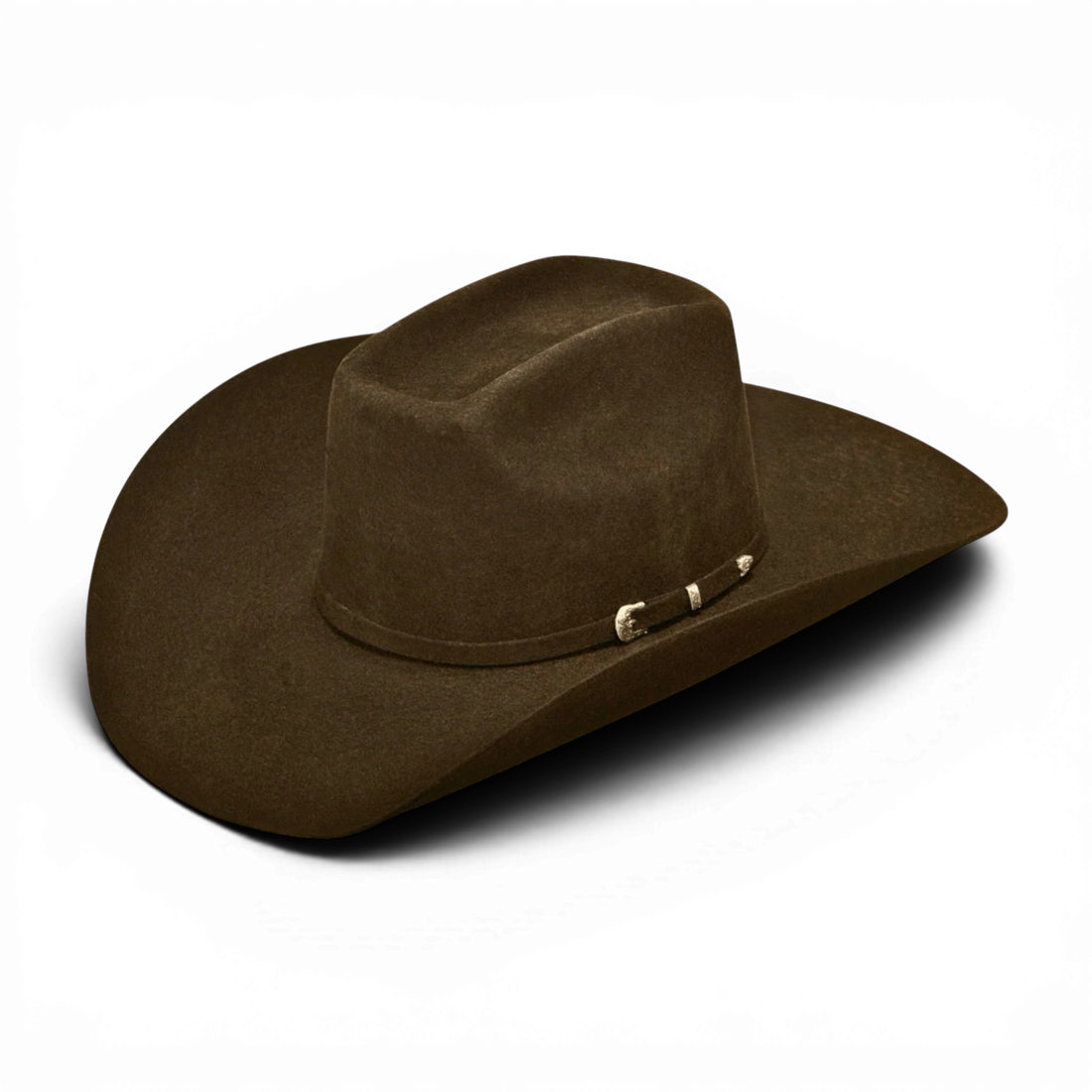 Ariat 2X Wool Added Money, chokladbrun cowboyhatt i ullfilt med Cattleman-kulle och tvåsnörat hattband