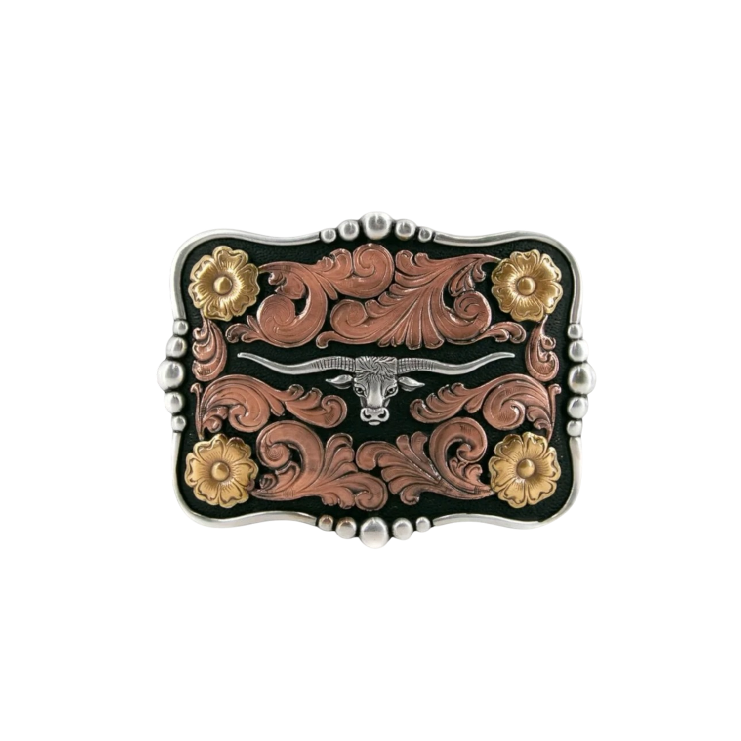 Bältesspänne Flower Longhorn Coppar/Gold