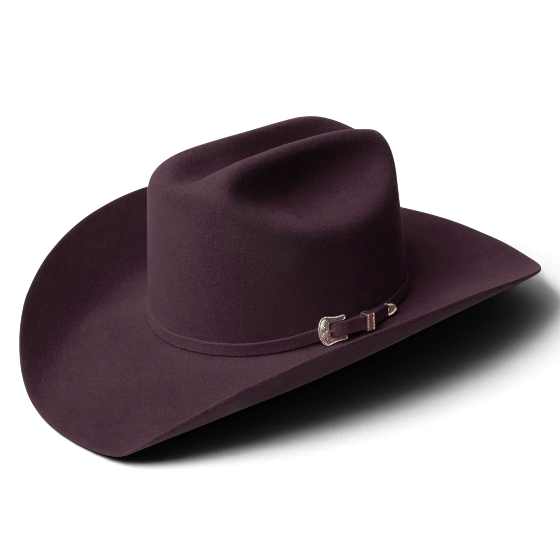 Bailey Lightning 4X westernhatt i körsbärsröd Cherry Lacquer med Long Oval Cattleman-kulle