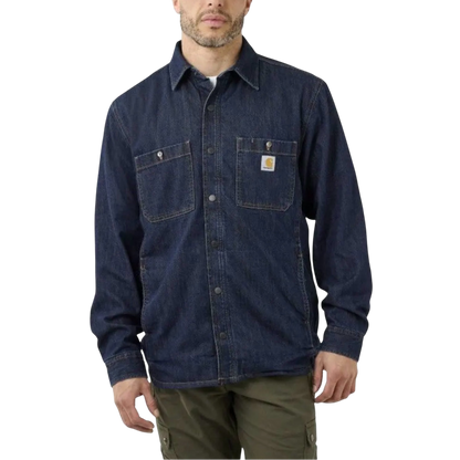 Carhartt Denim Fleece Lined Snap Front Shirt Glacier