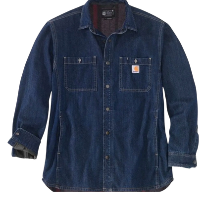 Carhartt Denim Fleece Lined Snap Front Shirt Glacier