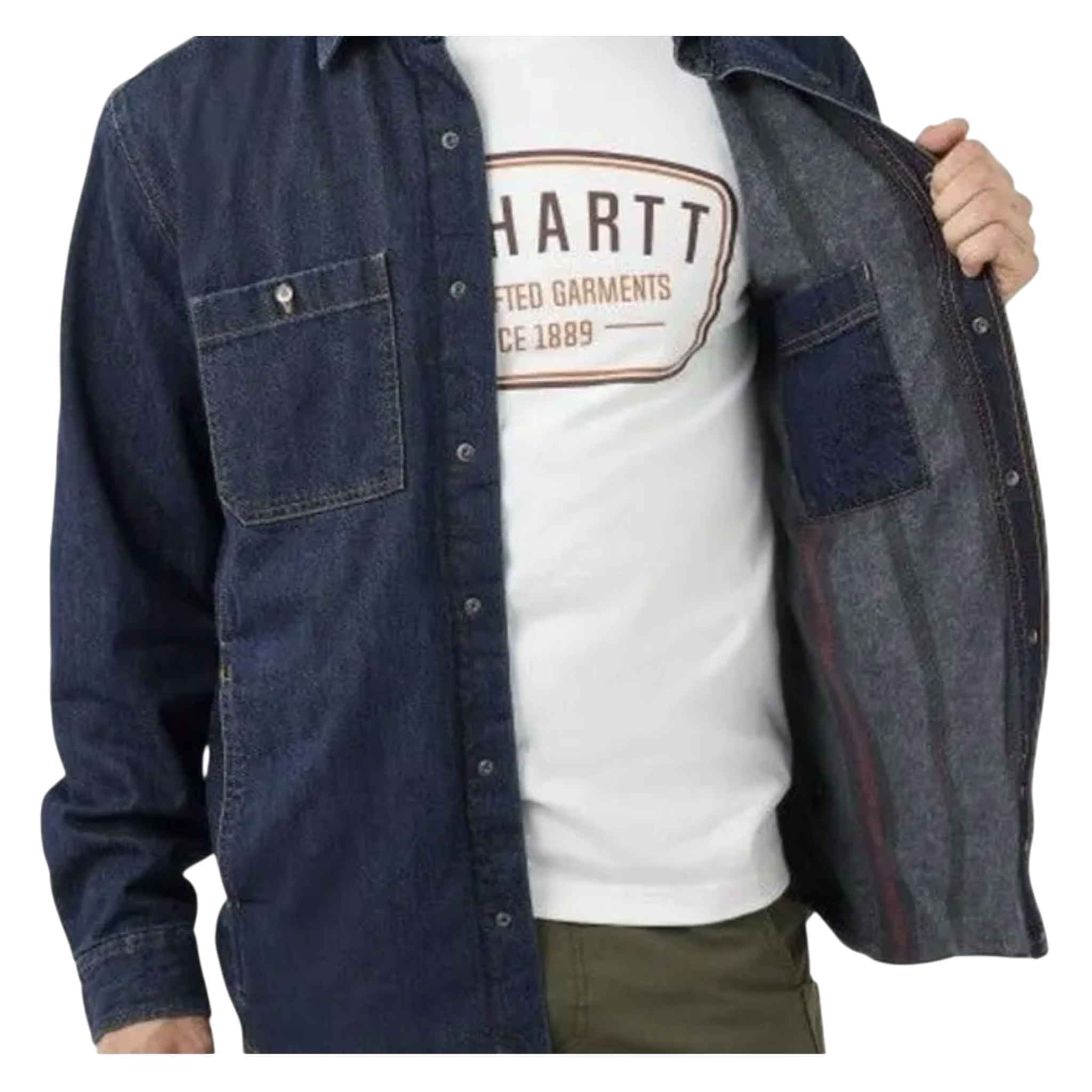 Carhartt Denim Fleece Lined Snap Front Shirt Glacier