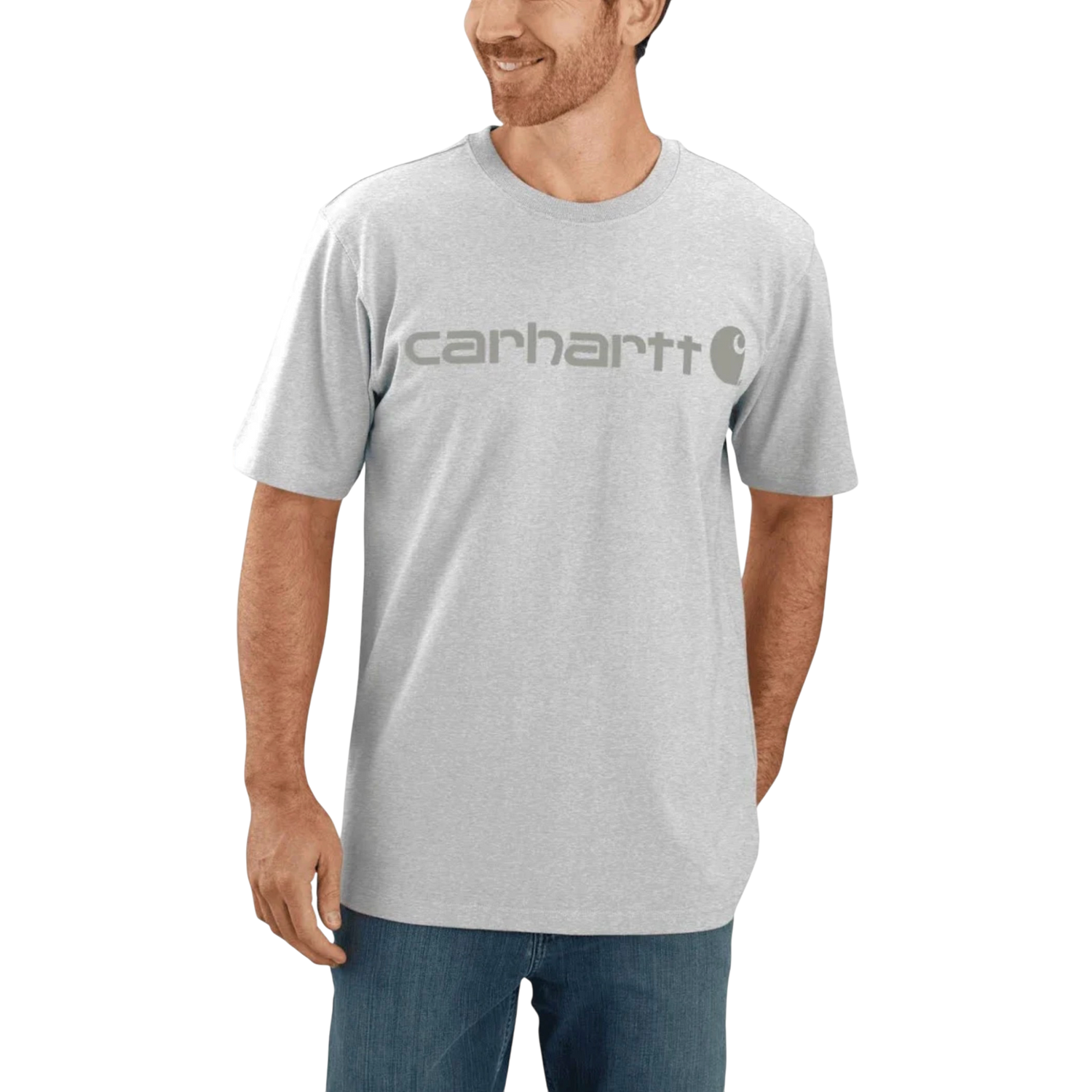 Dearborn Relaxed Logo T-Shirt Heather Grey