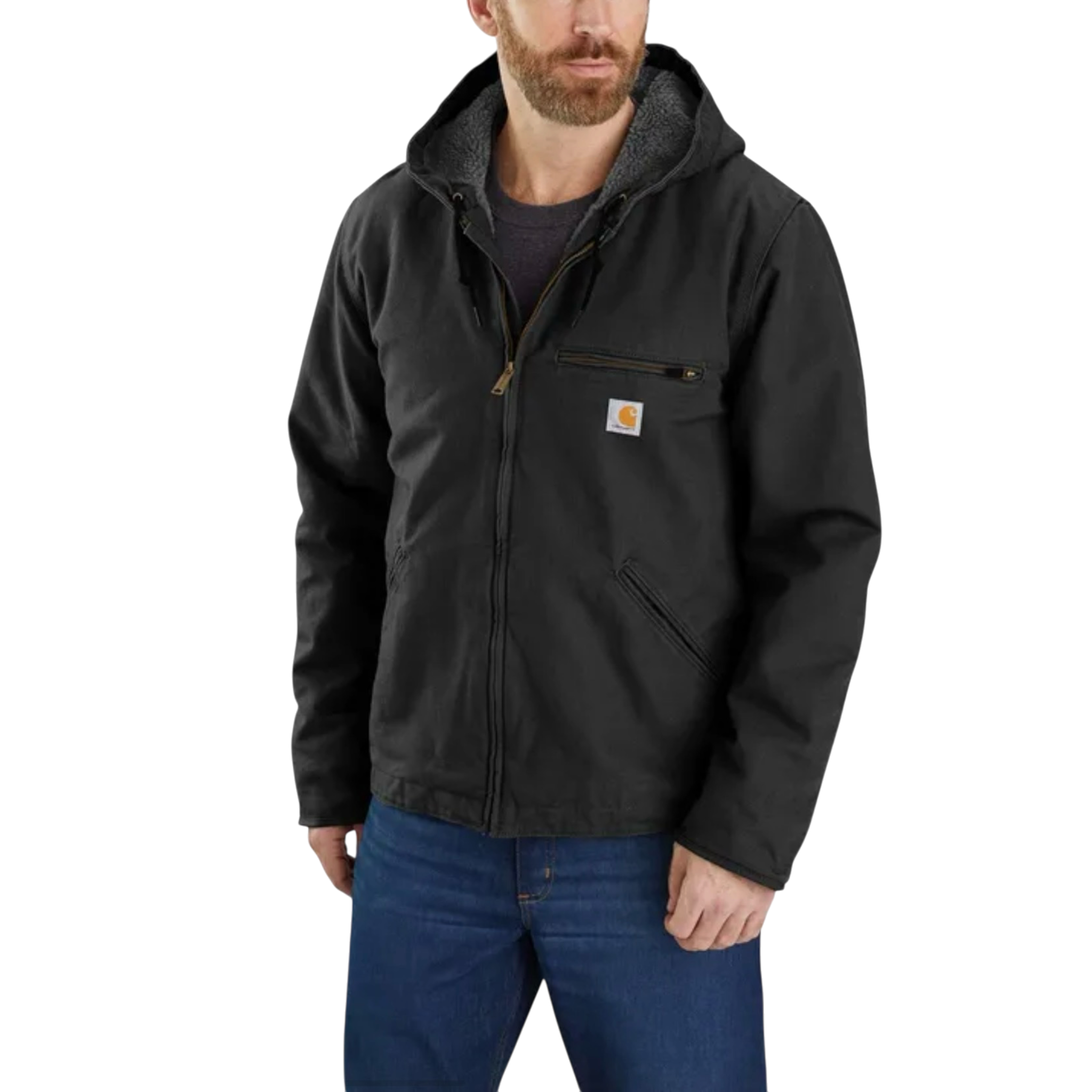 Carhartt Washed Duck Sherpa Lined Jacket Black