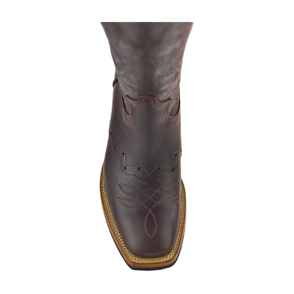 Buckaroo Tall Boots Grained Flower Dark Brown- Secchiari Western Boots