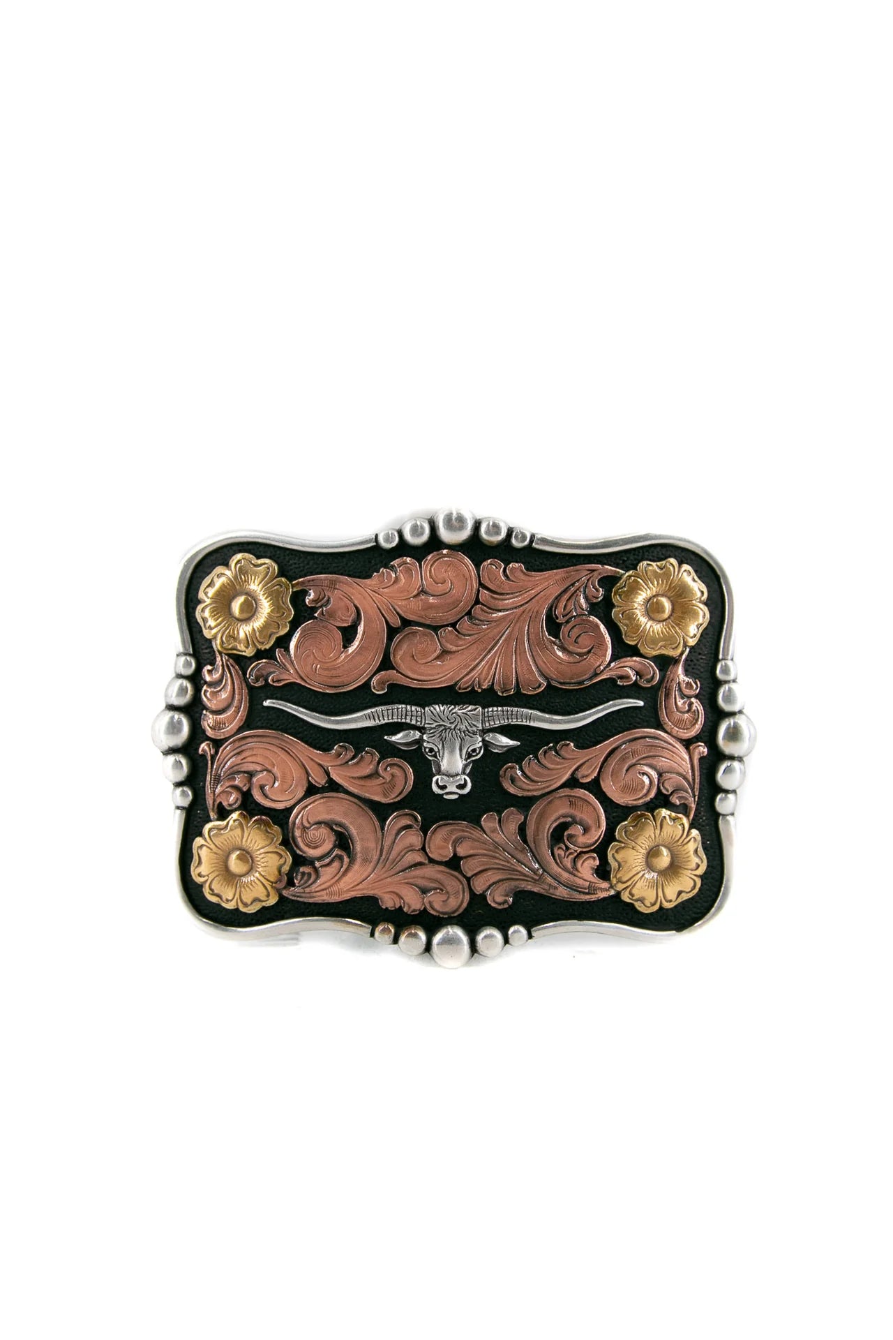 Bältesspänne Flower Longhorn Coppar/Gold