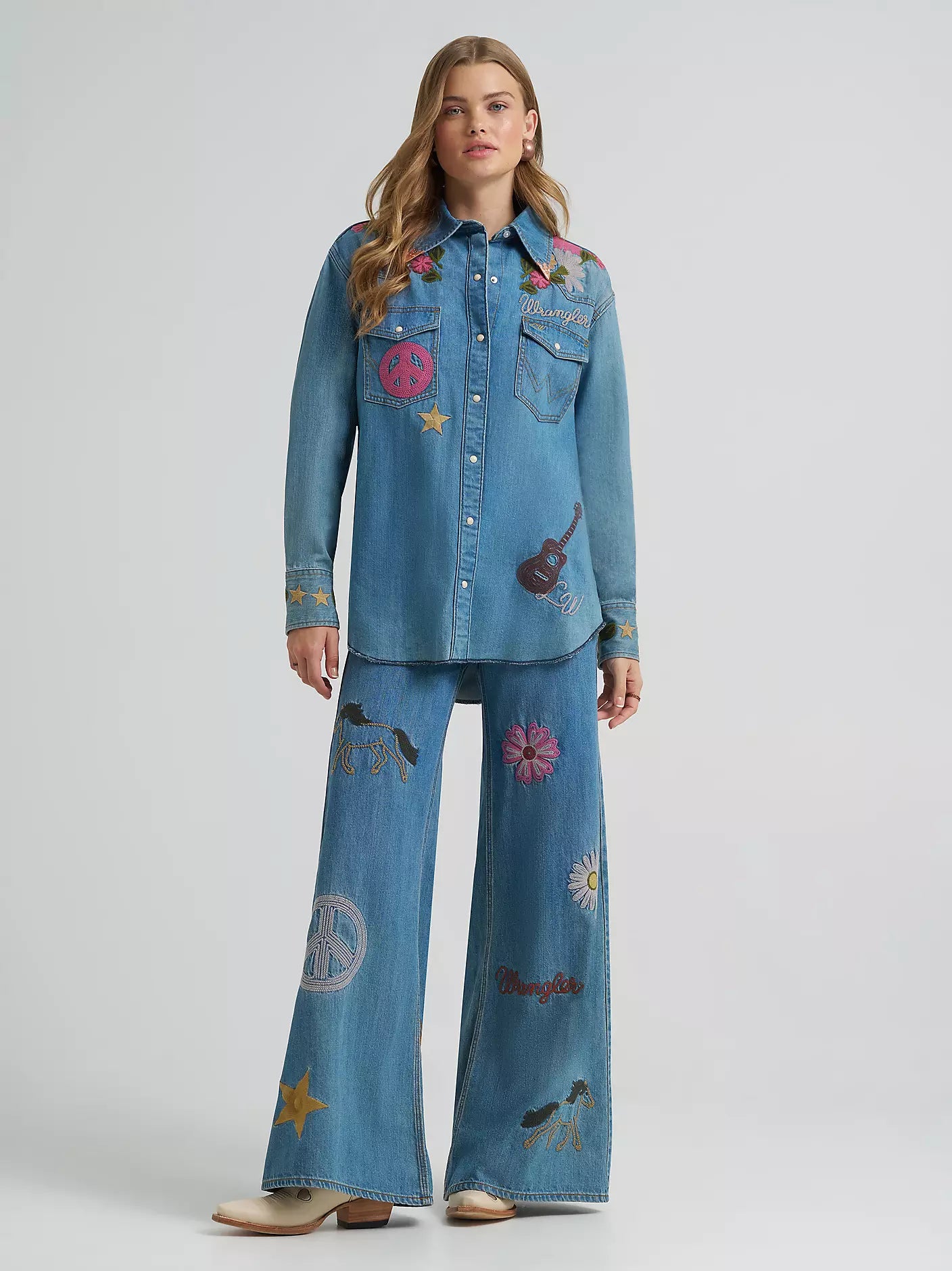 Lainey Wilson x Wrangler Embroidered Denim Shirt