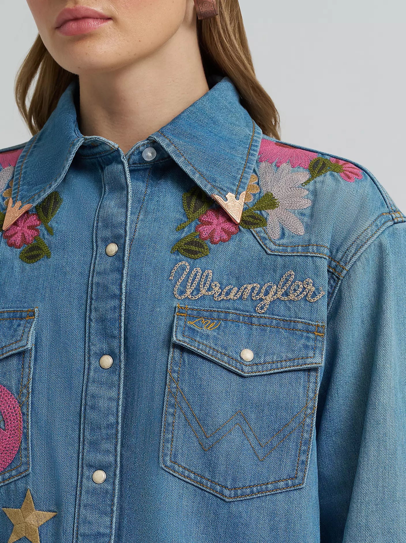 Lainey Wilson x Wrangler Embroidered Denim Shirt