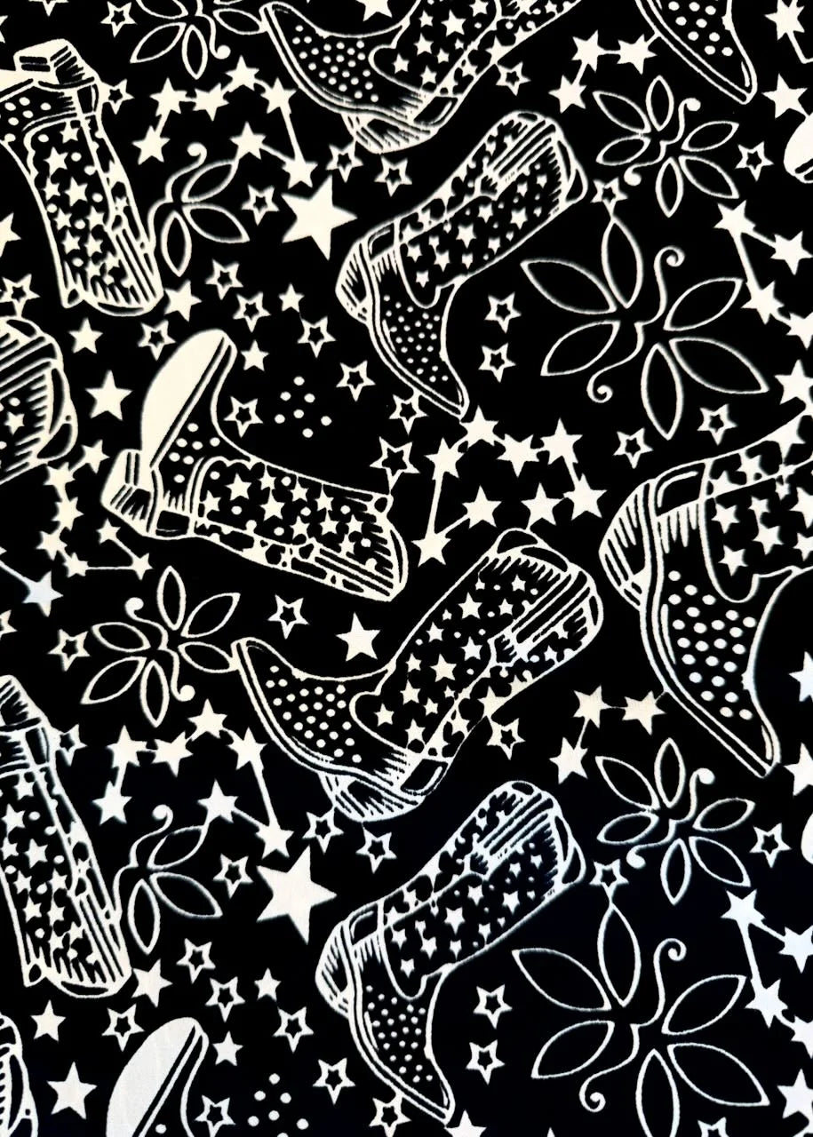 M&amp;F Western Wild Rag i 100% Siden – Cosmic Cowboy Black
