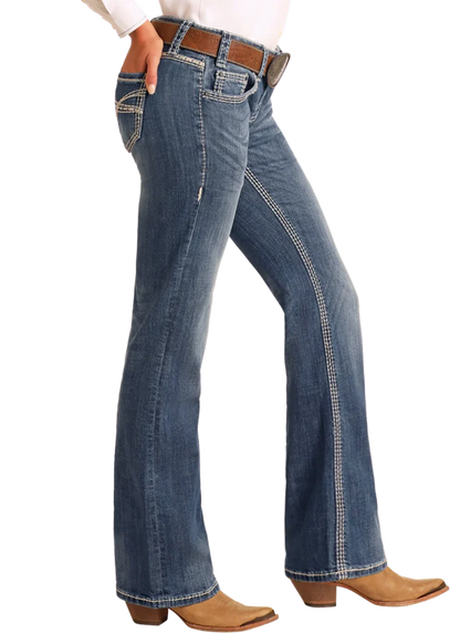 Mid Rise Bootcut Riding Jean