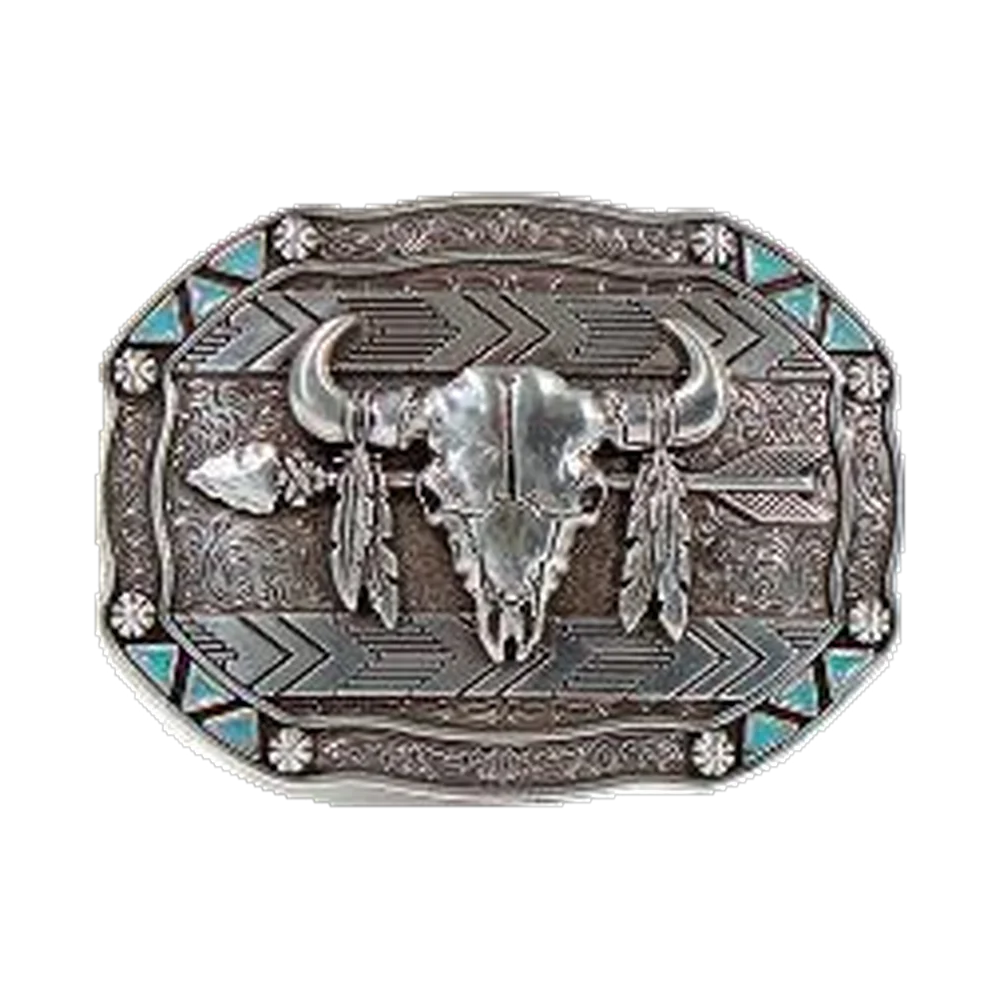 Bältesspänne Turquoise Longhorn Feather