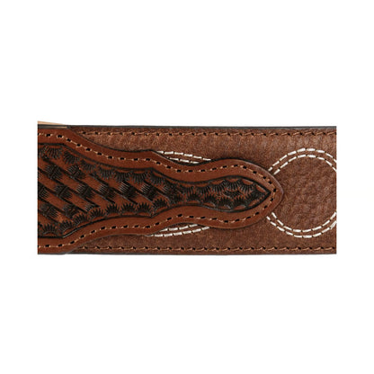 Pebble Basket Weave Leather Belt Stetson