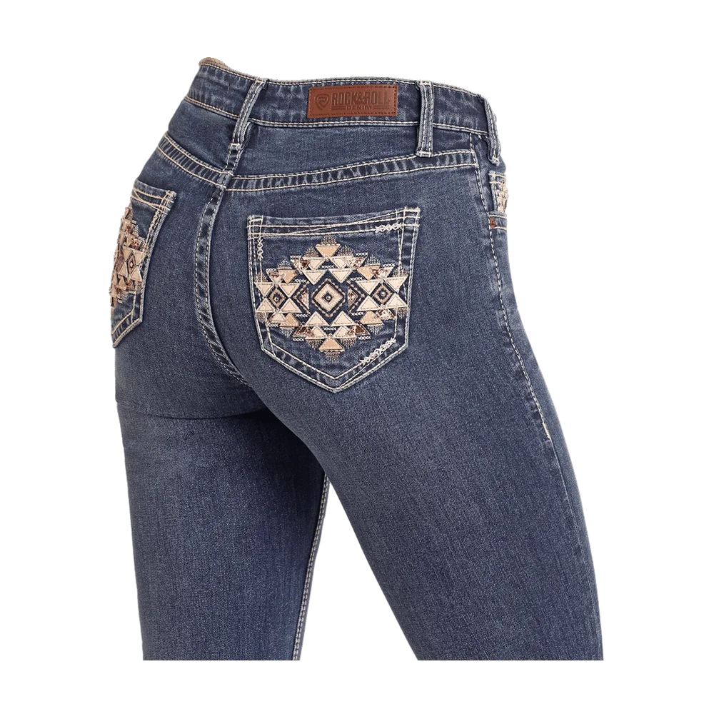 Mid Rise Aztec Bootcut Jeans Rock And Roll Denim