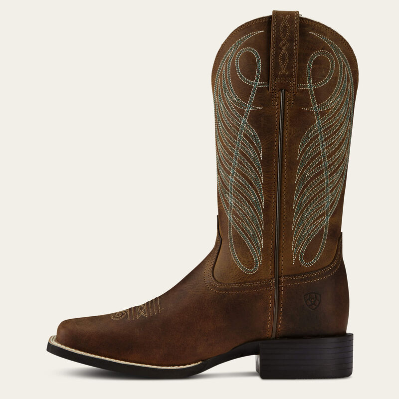 Ariat Round Up Wide Square Toe - Damboots i Tan