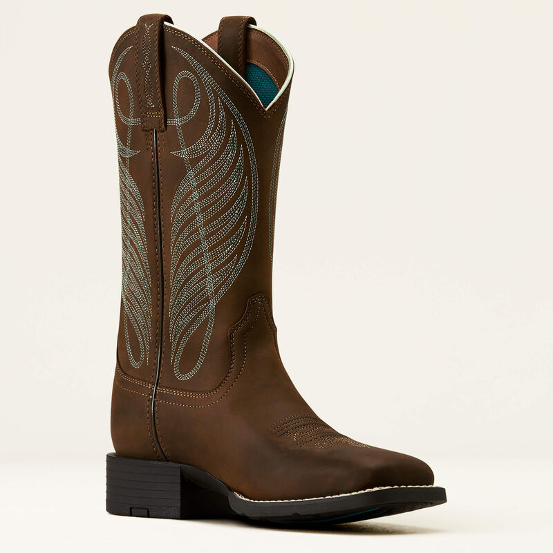Ariat Round Up Wide Square Toe - Damboots i Tan