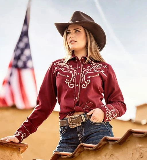 Ruth Western Skjorta Stars and Stripes