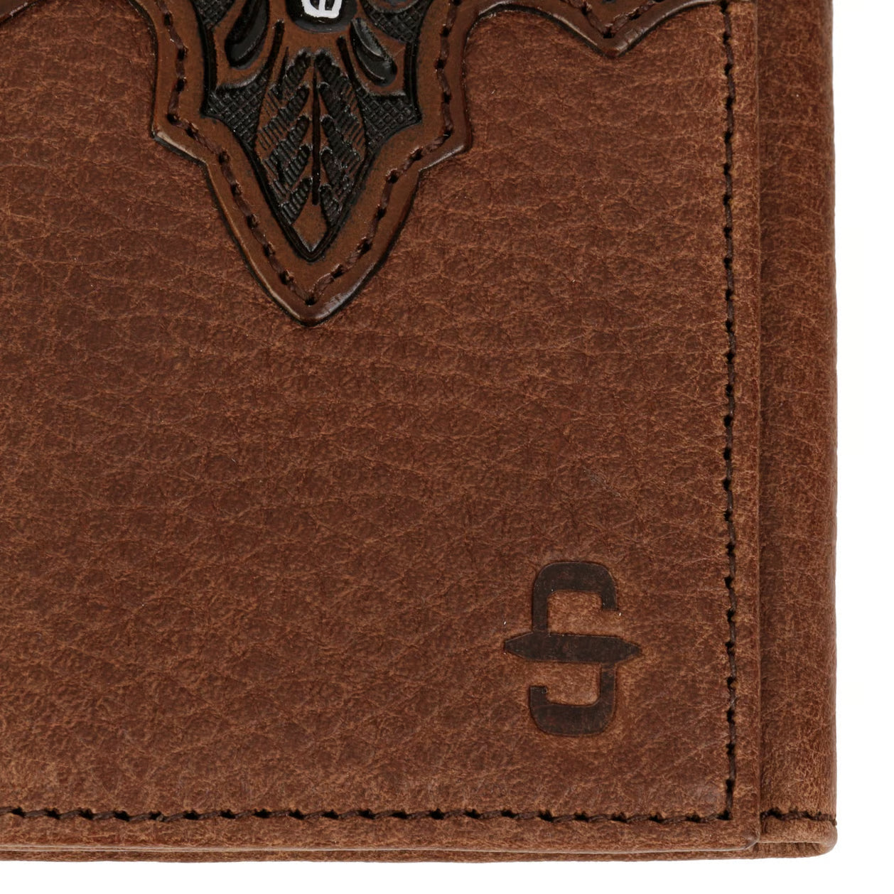Steer Head Leather Tri-Fold Wallet