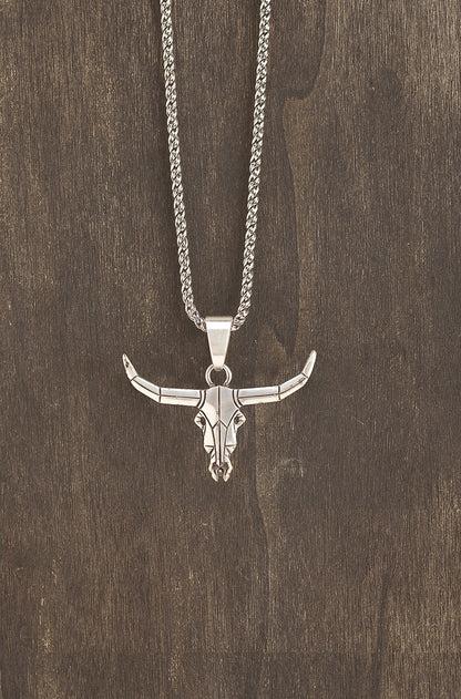 Twister Necklace – Geometric Longhorn Skull