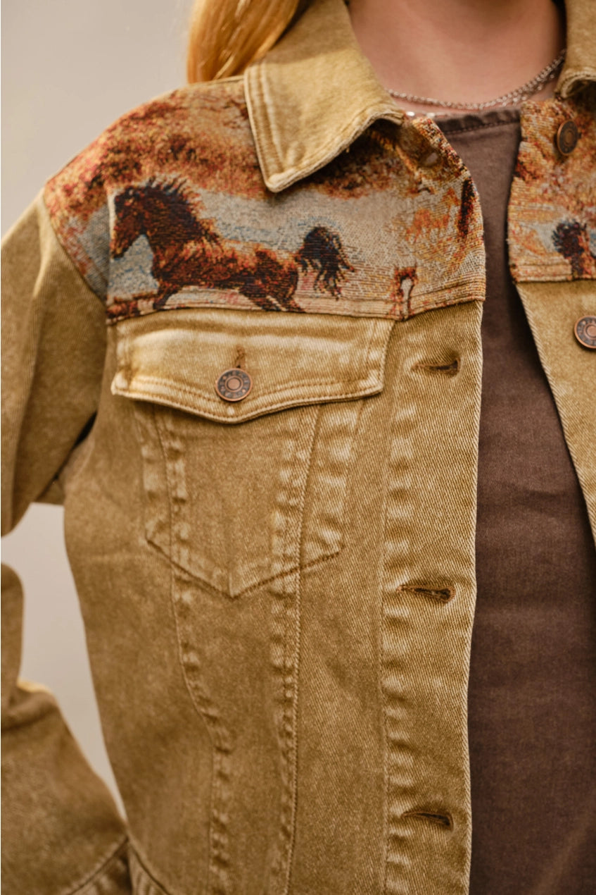 Western Tapestry Denim Jacka