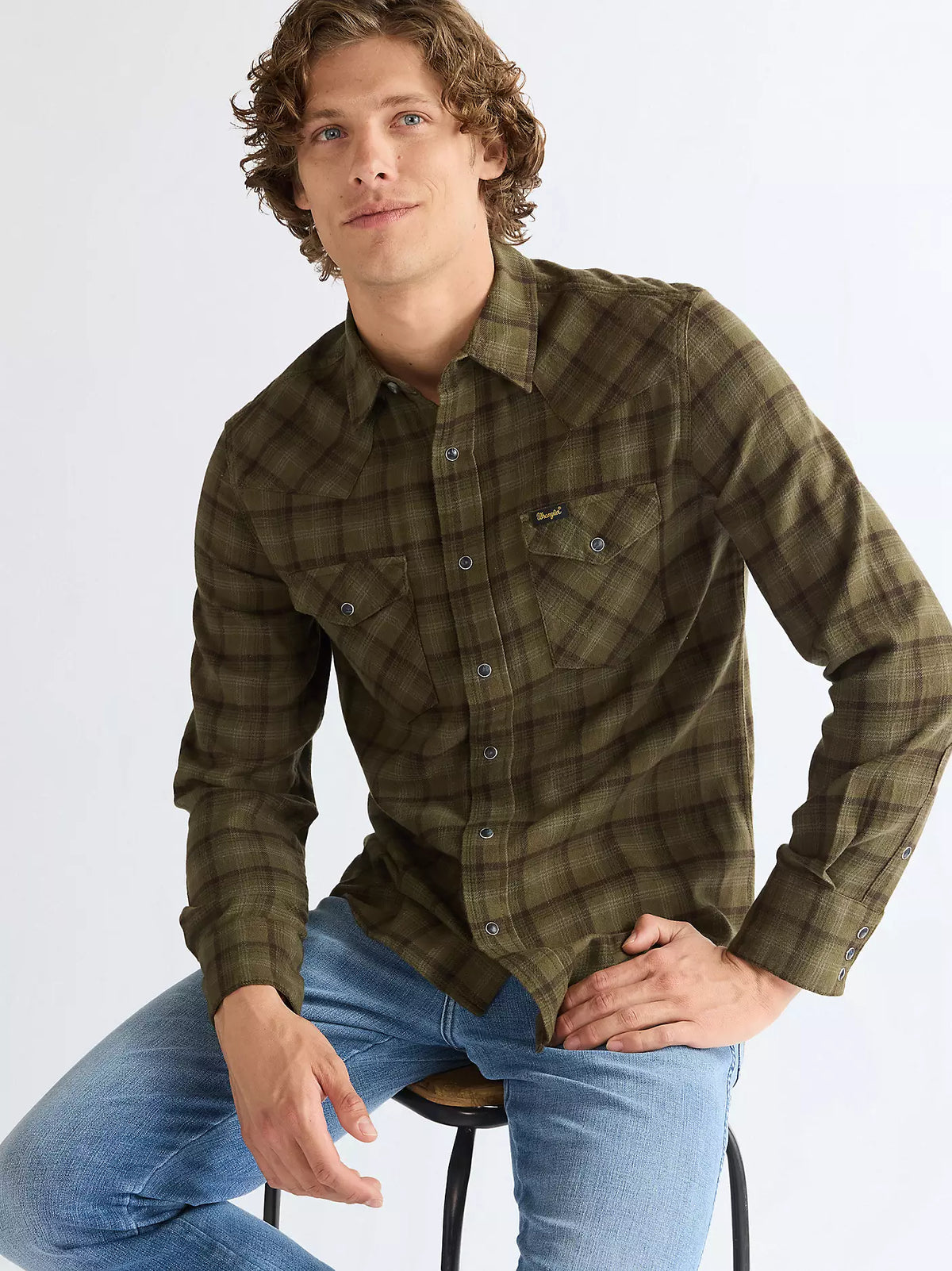 Regular Western Shirt Olive Night