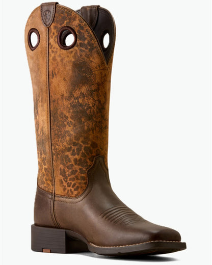 Ariat Round Up Ryder Dark Cacao/ Distressed Leopard