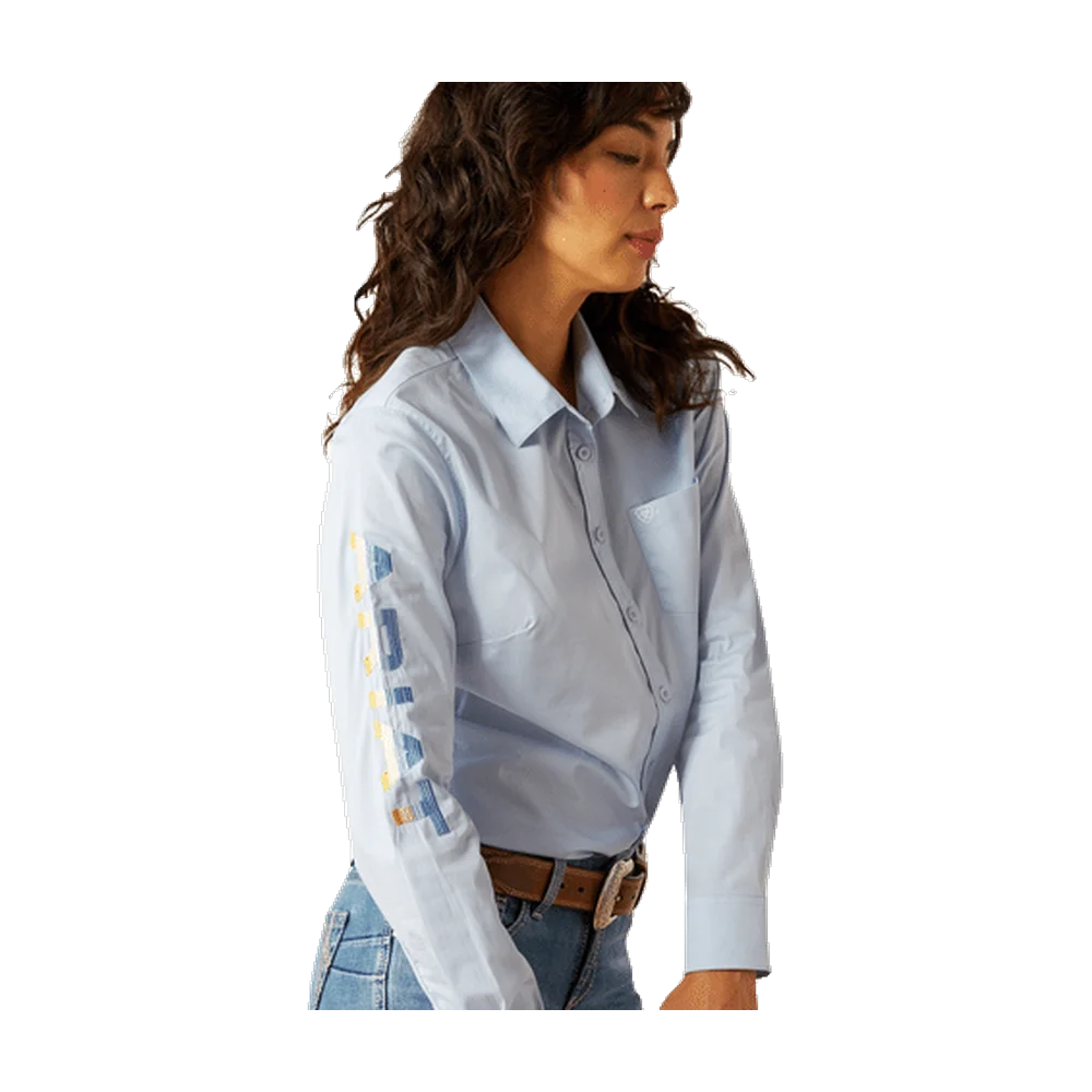 Team Kirby Stretch Western Shirt Kentucky Blue Ariat