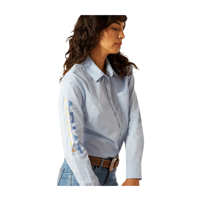 Team Kirby Stretch Western Shirt Kentucky Blue Ariat